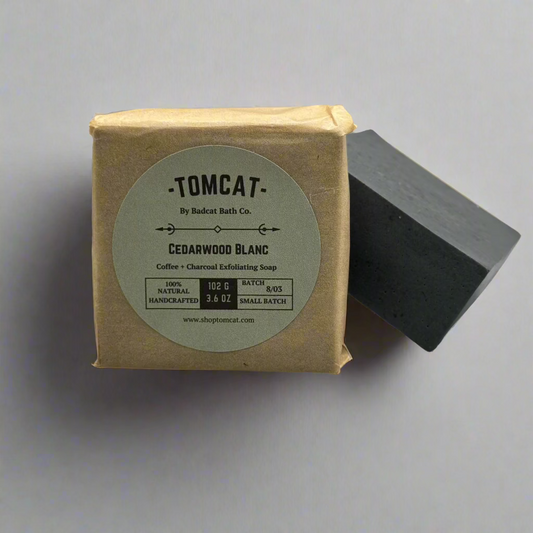 TOMCAT - Cedarwood Blanc Coffe & Charcoal Soap